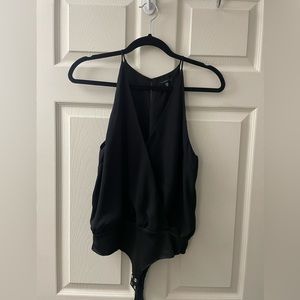 Black draped bodysuit